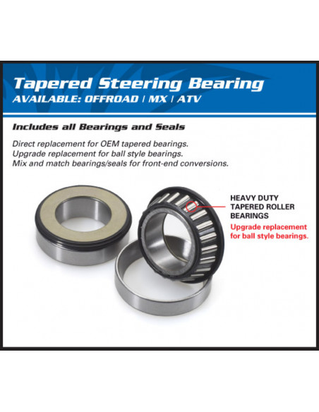 Kit roulements de colonne de direction ALL BALLS Yamaha YTM200/225