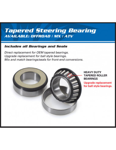 Kit roulements de colonne de direction ALL BALLS Honda/Montesa