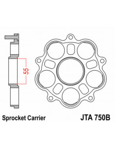 Support de couronne JT SPROCKETS - 5 Silentbloc Ducati