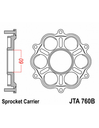 Support de couronne JT SPROCKETS - 6 Silentbloc Ducati