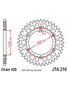 Couronne JT SPROCKETS aluminium ultra-light anti-boue 210 - 520