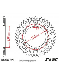 Couronne JT SPROCKETS aluminium ultra-light anti-boue 897 - 520