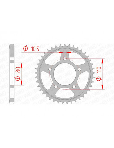 Couronne AFAM acier standard 10504 - 525