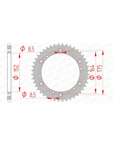 Couronne AFAM acier standard 12500 - 520