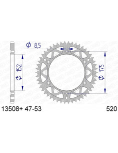Couronne AFAM aluminium Ultra-Light anti-boue 13508 - 520