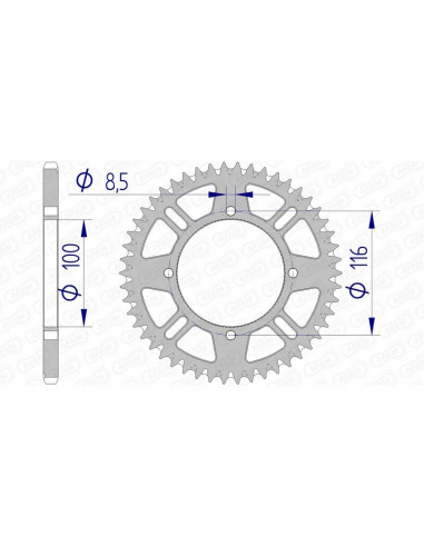 Couronne AFAM aluminium Ultra-Light anti-boue 17104420