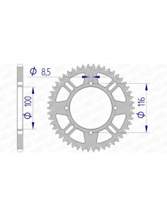 Couronne AFAM aluminium Ultra-Light anti-boue 17104420