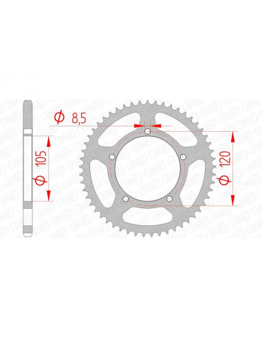Couronne AFAM acier standard 35103 - 420