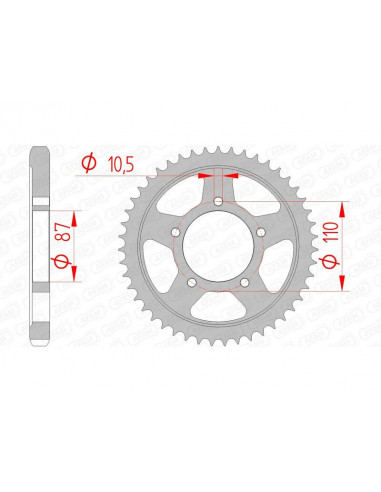 Couronne AFAM acier standard 14601 - 530