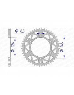 Couronne AFAM aluminium Ultra-Light anti-boue 15203 - 520