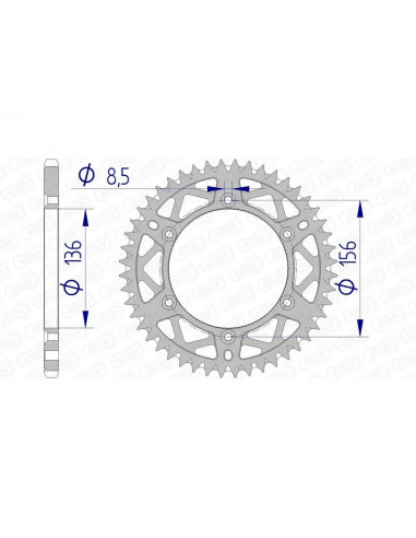 Couronne AFAM aluminium Ultra-Light anti-boue 15206 - 520