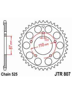 Couronne JT SPROCKETS acier standard 807 - 525