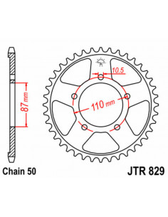 Couronne JT SPROCKETS acier standard 829 - 530