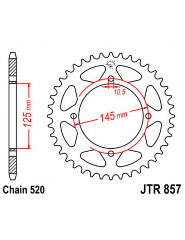 Couronne JT SPROCKETS acier standard 857 - 520