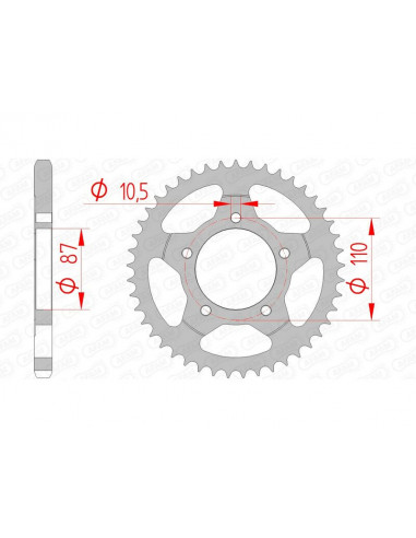 Couronne AFAM acier standard 14404 - 525