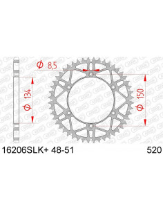 Couronne AFAM acier anti-boue 16206 - 520