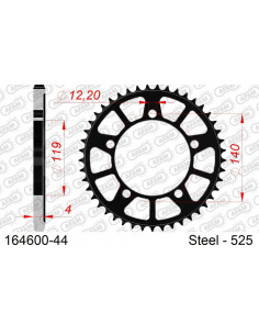 Couronne AFAM acier standard 164600 - 525