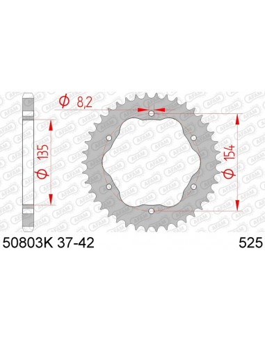 Couronne AFAM acier standard 50803K - 525