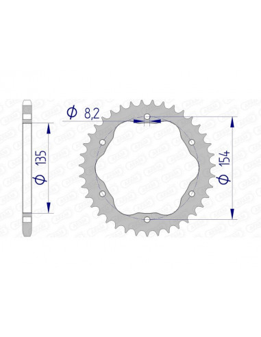 Couronne AFAM aluminium 51804 - 520