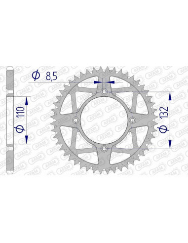 Couronne AFAM aluminium Ultra-Light anti-boue 72306 - 520