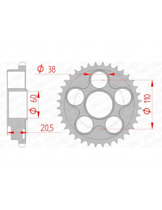 Couronne AFAM acier standard 50605 - 525