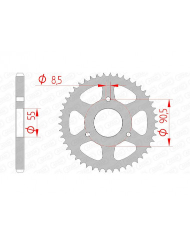 Couronne AFAM acier standard 80200 - 428