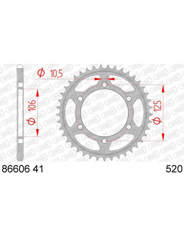 Couronne AFAM acier standard 86606 - 520