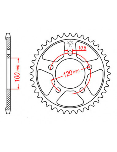 Couronne JT SPROCKETS acier standard 702 - 525