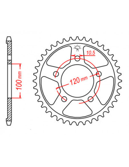 Couronne JT SPROCKETS acier standard 702 - 525
