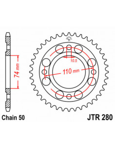 Couronne JT SPROCKETS acier standard 280 - 530
