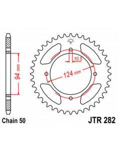 Couronne JT SPROCKETS acier standard 282 - 530