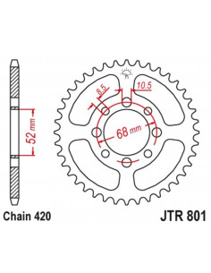 Couronne JT SPROCKETS acier standard 801 - 420 2