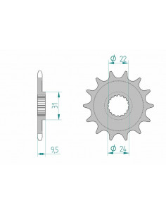 Pignon AFAM acier anti-boue 22406 - 520