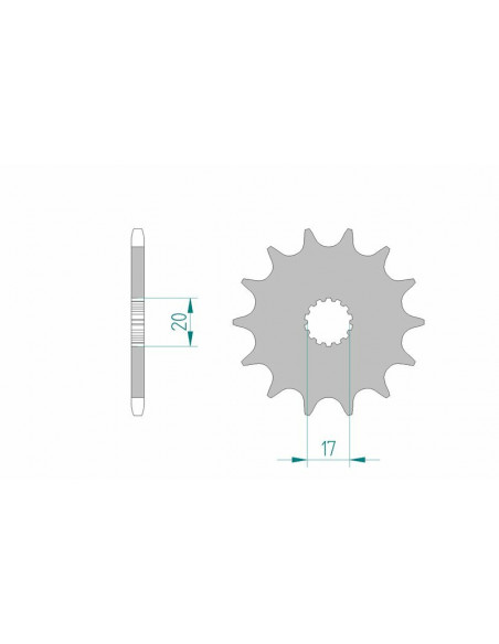 Pignon AFAM acier standard 21203 - 520