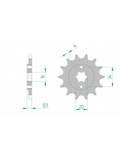 Pignon AFAM acier standard 21300 - 520