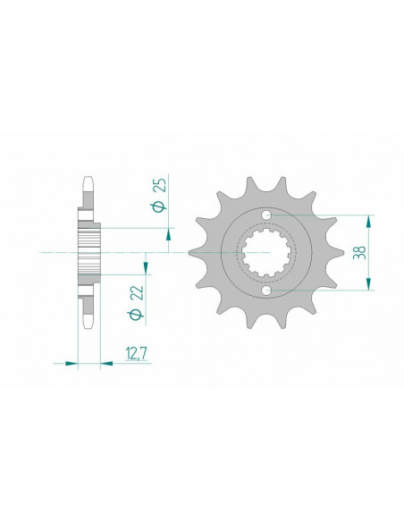 Pignon AFAM acier standard 24505 - 520