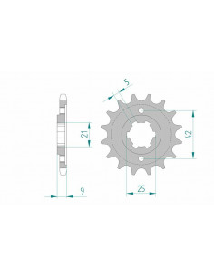 Pignon AFAM acier standard 21304 - 428