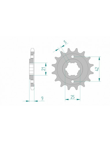Pignon AFAM acier standard 21304 - 428