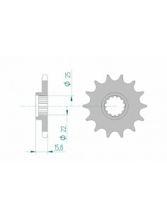 Pignon AFAM acier standard 24508 - 525