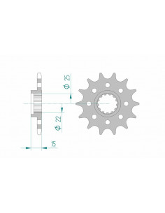 Pignon AFAM acier standard 24509 - 520