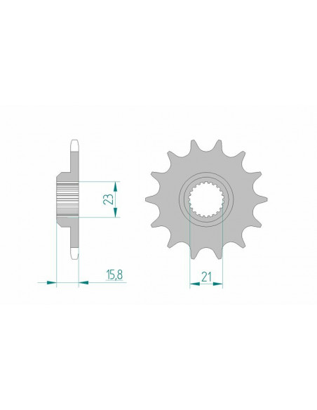 Pignon AFAM acier standard 21504 - 520