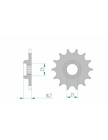 Pignon AFAM acier standard 21506 - 520