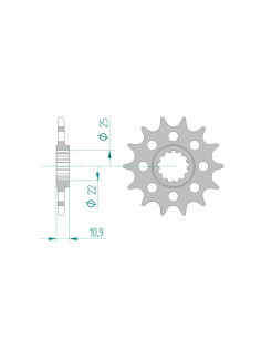 Pignon AFAM acier standard 21603 - 520
