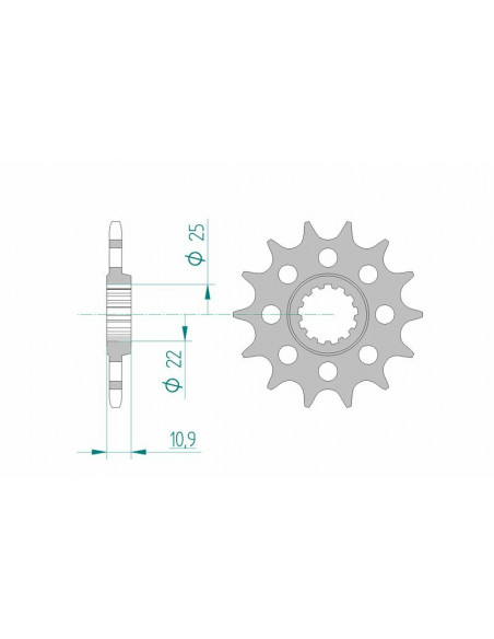 Pignon AFAM acier standard 21603 - 520
