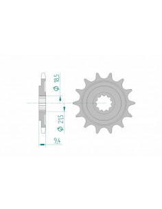 Pignon AFAM acier standard 20310 - 520