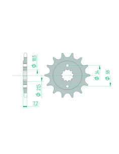 Pignon AFAM acier standard 20320 - 520