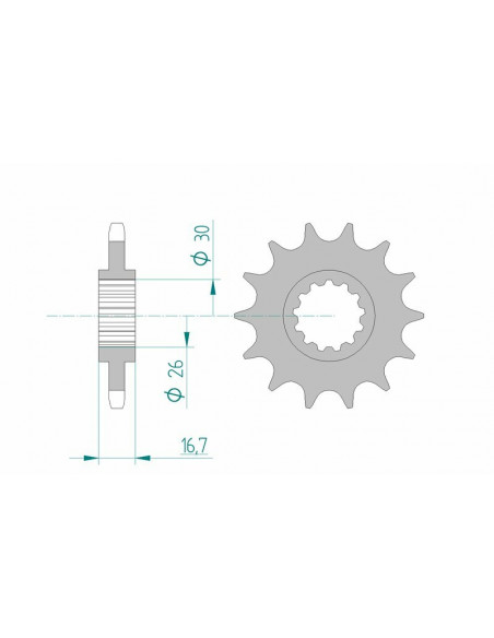 Pignon AFAM acier standard 20612 - 525