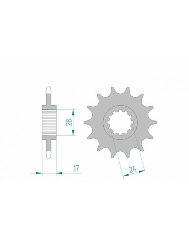 Pignon AFAM acier standard 20516 - 520