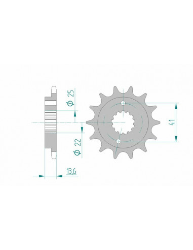 Pignon AFAM acier standard 20517 - 520