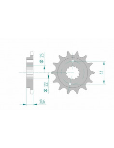 Pignon AFAM acier standard 20517 - 520